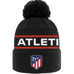 Headwear*Atlético de Madrid BLACK POMPON BEANIE